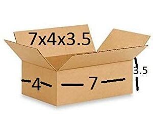 3-Ply 7 x 3 x 2.5 inches Brown Corrugated Boxes