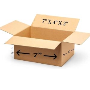 Cardboard Corrugated Box, 7 x 4 x 2 inches, Brown | 3p Ply Boxes For Product Packing | Brown Boxes For Courier & good transportation (20)