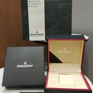 Genuine Audemars Piguet watch box with outer cover, booklet, and cushion