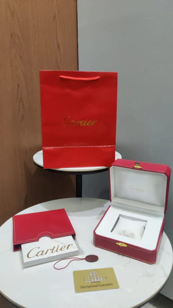 Genuine Cartier watch box with outer cover, booklet, and cushion