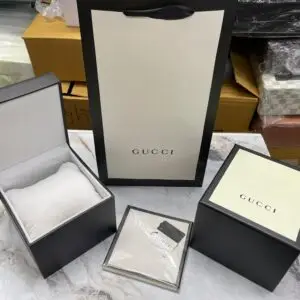 GUCCI watch box with outer cover, booklet, and cushion