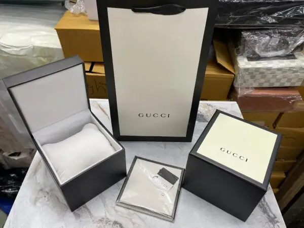 GUCCI watch box with outer cover, booklet, and cushion